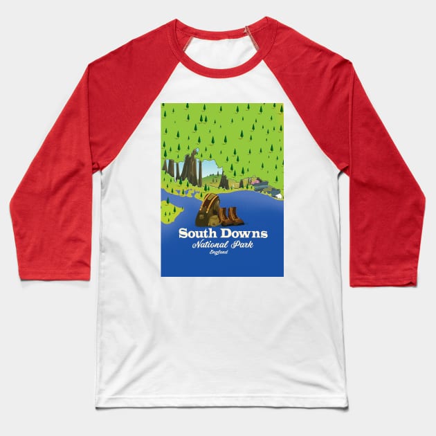 South Downs National Park England Baseball T-Shirt by nickemporium1